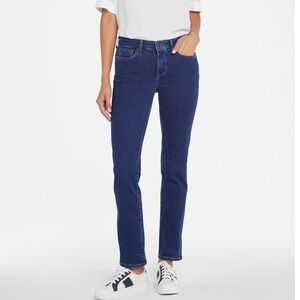 NYDJ Sheri Slim Straight High Rise Jeans Stunning Blue Size 16 New With Tags